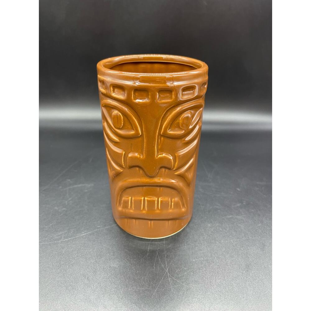 Nature's Home Brown Stoneware Tiki Mug 5.5"